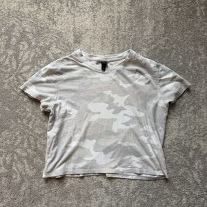 Wild Fable White Camouflage Print Top